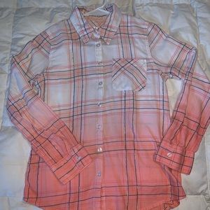 Justice brand size 12 girls peach ombré button up